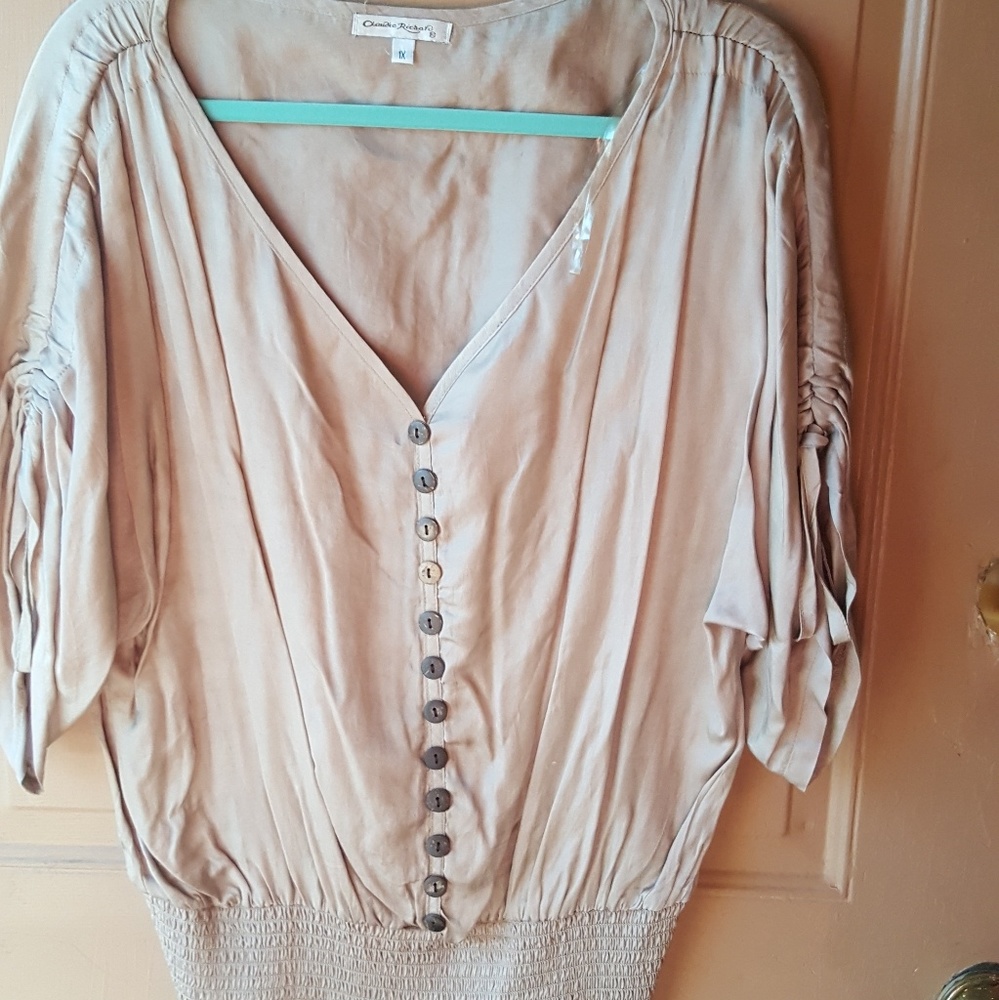 Claudio Rich Beige silk top